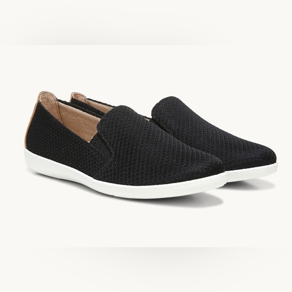 New Sz 9 Life Stride Black Fabric Next Level Moccasin Loafers Slip-On Shoes